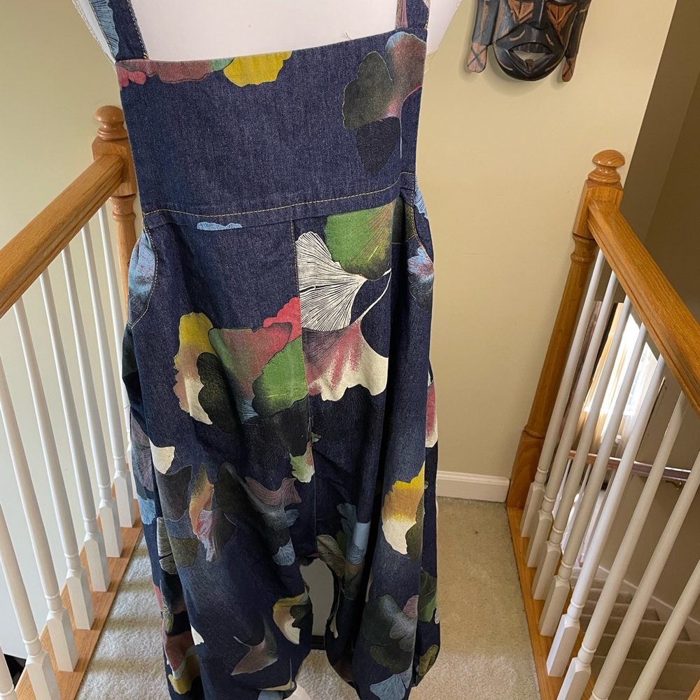 Floral Denim Jumpsuit